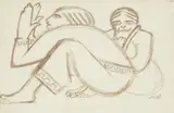 Marijan Detoni, Two Women, pastel on paper