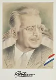 Dimitrije Popović, President of the Republic of Croatia Dr. Franjo Tuđman, 1995., offset print and watercolor on paper