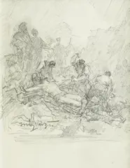 Omer Mujadžić, Crucifixion of Christ, pencil on paper