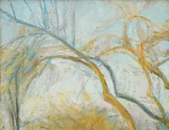 Matija Jama, Trees, oil on canvas mounted on plywood