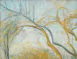 Matija Jama, Trees, oil on canvas mounted on plywood