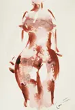 Vanja Radauš, Female Torso, watercolor on paper