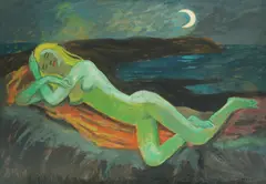 Ivan Mirković, Night Swimming, 1981./1982., oil on canvas
