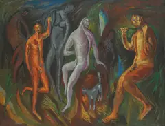Zlatan Vrkljan, Bacchanalia, 1981., oil on canvas