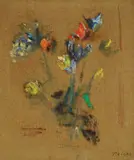 Nikola Reiser, Flowers in a Vase, oil on canvas