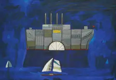 Zlatan Vrkljan, Steamboat, 1987., oil on canvas