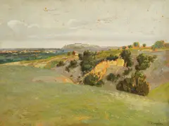Pavel Ružička, View of Petrovaradin, oil on board