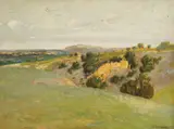 Pavel Ružička, View of Petrovaradin, oil on board