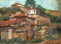Cecilia Cuțescu-Storck, Peisaj din Balcic, ulei pe carton