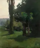 Arthur Verona, Margine de pădure, ulei pe carton