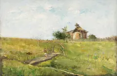Dimitrie Mihăilescu, Amiază la sat, ulei pe pânză