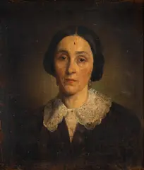 August Becker, Portretul Annei Poppe Bem (Bunica artistului Emil von Becker), ulei pe pânză lipită pe carton
