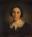 August Becker, Portretul Annei Poppe Bem (Bunica artistului Emil von Becker), ulei pe pânză lipită pe carton