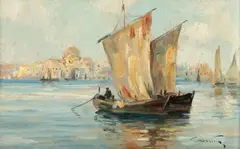 Constion, Vedere spre  Santa Maria della Salute, ulei pe carton