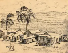 Samuel Mützner, Vedere din Puerto Rico, cărbune pe hârtie