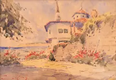 Constion, Castelul Reginei Maria din Balcic, acuarelă pe hârtie