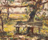 Rudolf Schweitzer–Cumpăna, Vară la Buftea, 1970, ulei pe carton