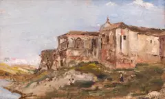 Dimitrie Mihăilescu, Mânăstirea Comana, 1914, ulei pe carton
