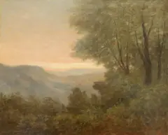 Constantin Aricescu, Amurg la marginea pădurii, ulei pe carton