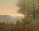 Constantin Aricescu, Amurg la marginea pădurii, ulei pe carton