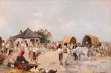 Constion, Târg de duminică, ulei pe carton