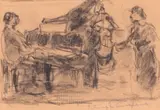 Rudolf Schweitzer–Cumpăna, Recital, cărbune pe hârtie