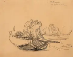 Samuel Mützner, Năvoade, 1912, cărbune pe hârtie