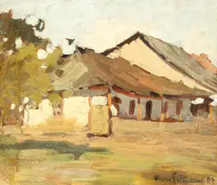 Aurel Băeșu, Casa copilăriei, 1917, ulei pe carton