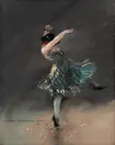 Emilian Lăzărescu, Dansatoarea de flamenco, 1911, pastel pe hârtie