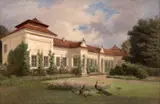 Vincenc (Venceslav) Melka, Păuni pe pajiștea Castelului Teleki (Dumbrăvioara), ulei pe pânză
