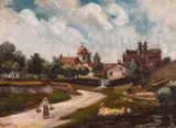 Alexandru Henția, Țărăncuță cu cobilițe, 1917, ulei pe carton