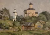Aurel Băeșu, Biserica din sat, ulei pe carton