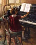 Eremia Profeta, Micuța pianistă, ulei pe pânză