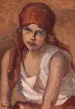 Gheorghe Sarbu, La pozat, ulei pe carton