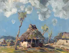 Margine de sat by Iosif Steurer, ulei pe carton, sold May 2026
