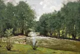 Nicolae Petrescu Mogoş, Pe malul râului, 1933, ulei pe lemn