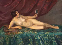 Ferenc Ács, Nud cu oglindă, ulei pe pânză