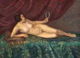 Ferenc Ács, Nud cu oglindă, ulei pe pânză