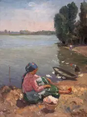János Czencz, Pe malul lacului, 1937, ulei pe pânză