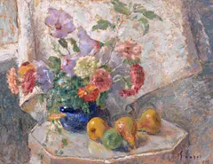 Ghelman Lazăr, Tufănele și pere, 1947, ulei pe carton