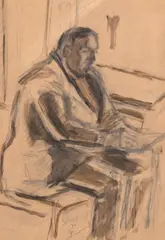 Theodor Pallady, Steriadi gânditor, cărbune și laviu pe hârtie