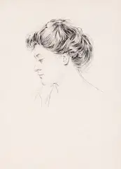 Constantin Artachino, Maricel (soția artistului), 1908, tuș pe hârtie
