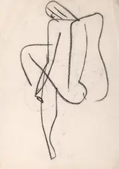 George Apostu, Nud, cărbune pe hârtie