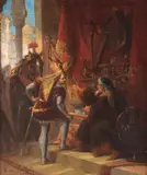 August von Heckel, Negustorul, 1857, ulei pe carton