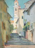 Coca Romano, Stradă din Brașov, ulei pe carton