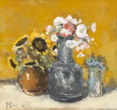 Nicolae Blei, Vase cu flori de vară, 1992, ulei pe pânză