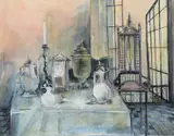 Interior cu samovar by Nicolae (Nicolai) Georgescu, ulei pe pânză, offered May 2026