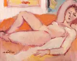 Augustin Costinescu, Nud pe divan, ulei pe pânză lipită pe carton