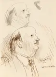 Jean Alexandru Steriadi, Autoportret, 1937, peniță, laviu și creion pe hârtie