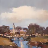 Radu Darânga, Peisaj din Oradea, ulei pe pânză